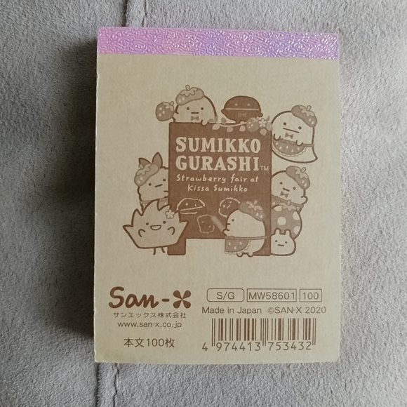San-X Sumikko Gurashi strawberry fair mini memo pad - Cafe - Picture 3 of 5
